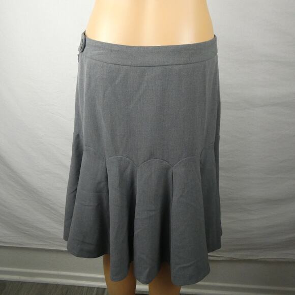 Elevenses Anthropologie Grey Pleated Skirt Gray School Girl Balletcore Whimsy 6 - Picture 5 of 8